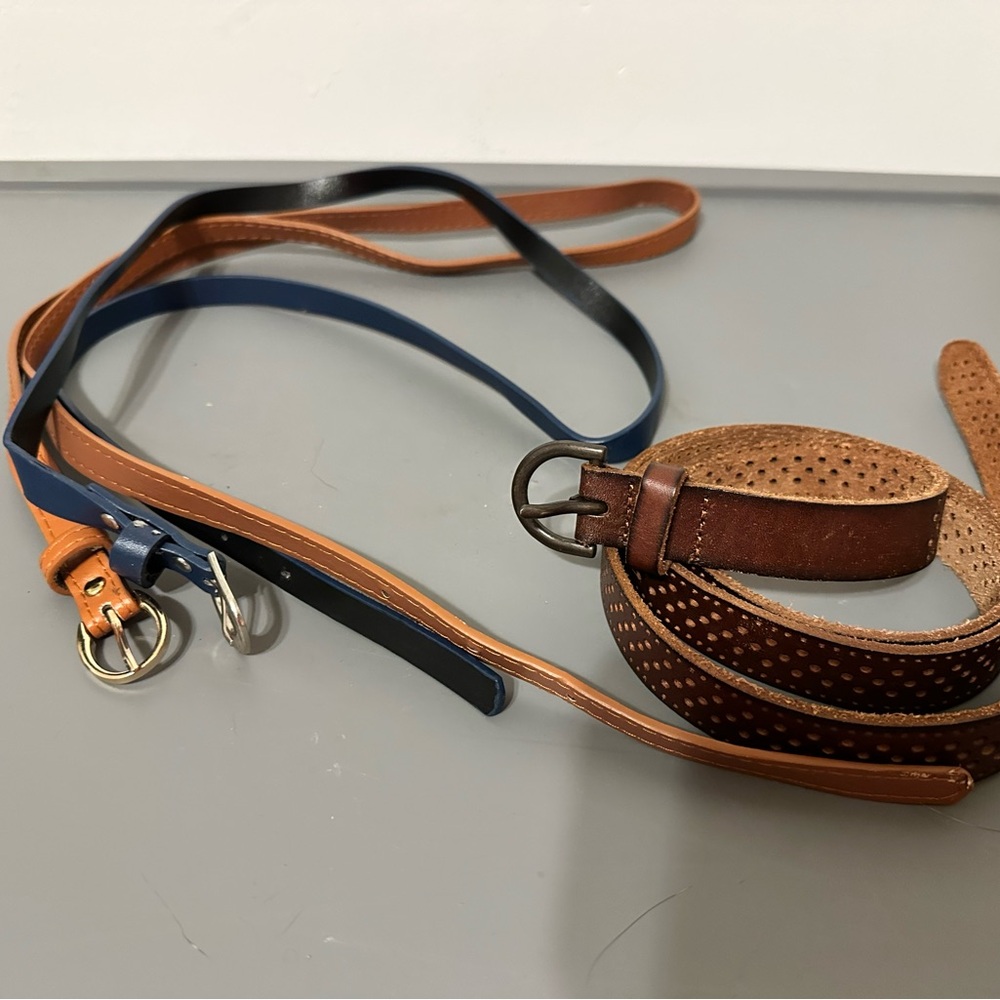 Three assorted accent belts